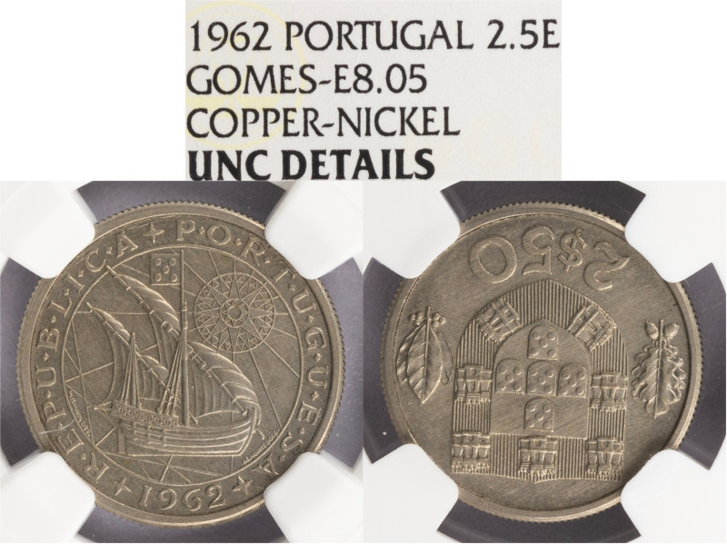 Ensaio e Prova - 2$50 1962, NGC UNC Details Surface Hairlines, A.G:E8.05