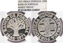 Ensaio e Prova - 50 Escudos 1971 Prova em Relevo PROOF, NGC PF 65 Ultra Cameo, A.G:E13.07