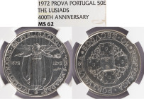 Ensaio e Prova - 50 Escudos 1972 Prova em Relevo, NGC MS62, A.G:E13.09a