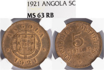 Angola - 5 Centavos 1921, NGC MS 63RB, A.G:06.01
