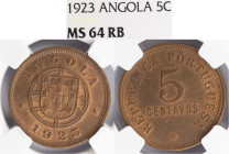 Angola - 5 Centavos 1923, NGC MS 64RB, A.G:06.03