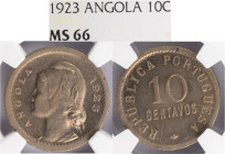 Angola - 10 Centavos 1923, NGC MS 66, A.G:07.03