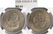 Angola - 50 Centavos 1928, NGC MS 64, A.G:14.02