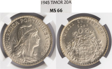 Timor - 20 Avos 1945, NGC MS66, A.G:02..01