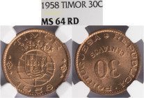 Timor - 30 Centavos 1958, NGC MS64RD, A.G:06.01