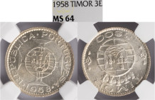 Timor - 3 Escudos 1958, NGC MS64, A.G:12.01
