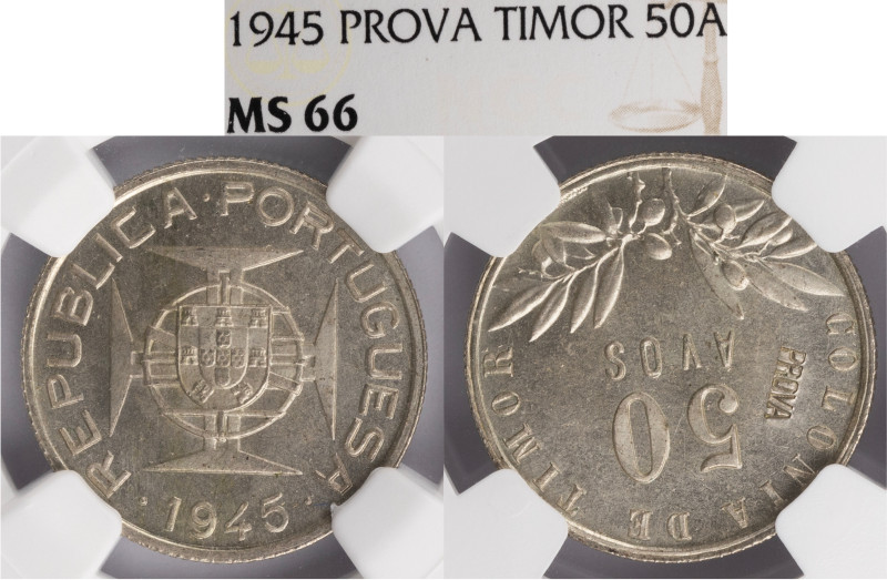 Timor - 50 Avos 1945, NGC MS66, A.G:E3.01