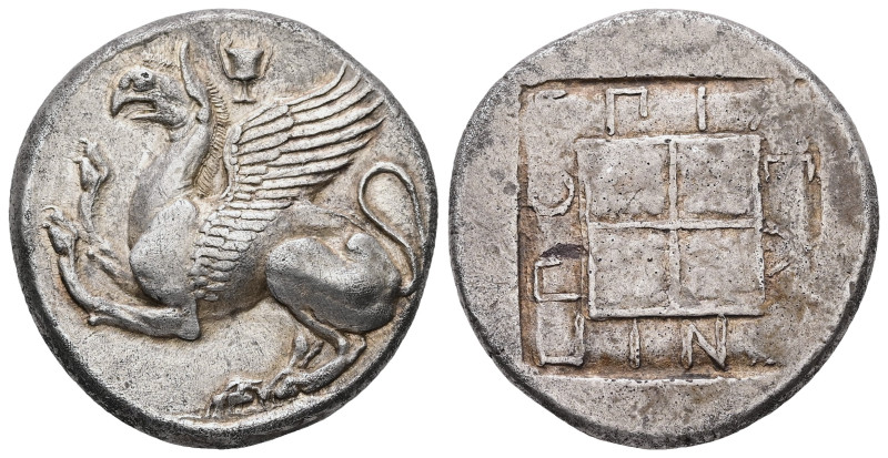 Thrace, Abdera. AR Tetradrachm, 14.75 g. - 26.87 mm. Circa 450-425 BC. Melanippo...