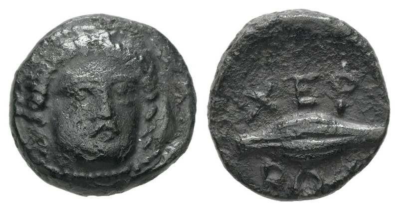 Thrace, Chersonesos. AE. 1.43 g. - 11.39 mm. Circa 386-309 BC.
Obv.: Head of Per...