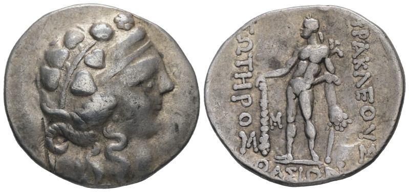 Thrace, Thasos. AR Tetradrachm, 16.53 g. - 32.47 mm. Circa 90-75 BC. "Imitative"...