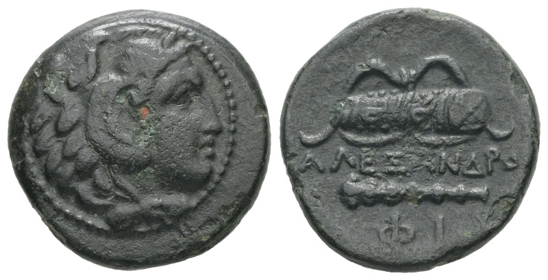 Kings of Macedon, Alexander III 'the Great', 336-323 BC. AE. 4.90 g. - 18.86 mm....