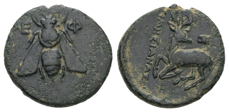 Ionia, Ephesos. AE. 2.04 g. - 15.68 mm. Circa 390-320/00 BC. Timesianas, magistr...