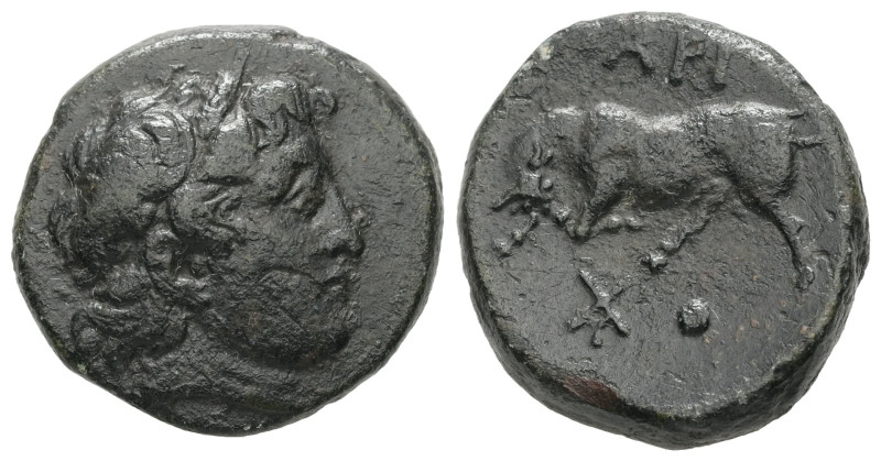 Mysia, Parion. AE. 8.93 g. - 21.17 mm. Circa 2nd-1st Century BC.
Obv.: Laureate ...