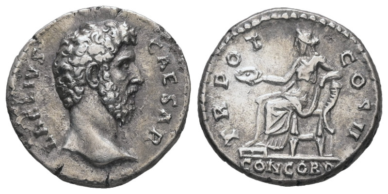 Aelius (as Caesar), AD. 136-138. AR Denarius. 3.21 g. - 17.25 mm. Rome, struck 1...