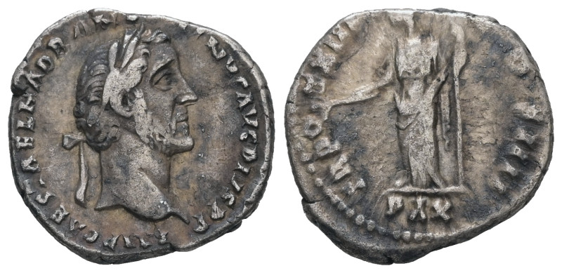 Antoninus Pius, AD. 138-161. AR Denarius. 3.54 g. - 17.39 mm. Rome.
Obv.: IMP CA...