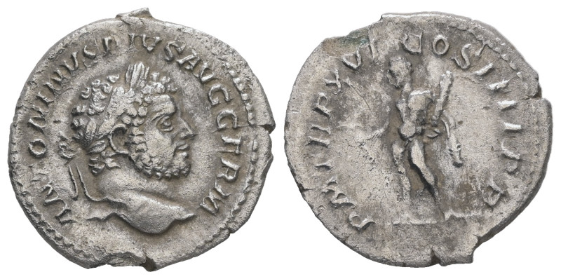 Caracalla, AD. 198-217. AR Denarius. 1.93 g. - 19.10 mm. Rome, struck 214 AD.
Ob...