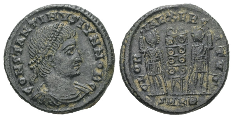 Constantine II. (as Caesar), AD. 317-337. AE Follis. 2.90 g. - 17.73 mm. Cyzicus...