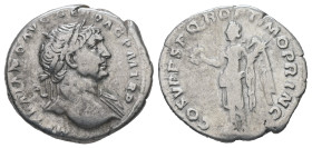 Trajan, AD. 98-117. AR Denarius. 2.97 g. - 18.99 mm. Rome.
Obv.: IMP TRAIANO AVG GER D[AC P M TR P]. Bust of Trajan, laureate, right, draped on left s...