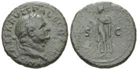 Vespasian, AD. 69-79. AE As. 11.16 g. - 26.70 mm. Rome, struck 74-76 AD.
Obv.: IMP CAESAR VESP AVG COS VII. Head of Vespasian, laureate, right.
Rev.: ...