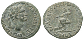 Phrygia, Cidyessus. Domitian, AD. 81-96. AE. 4.21 g. - 19.41 mm. Flaviυs Pinarius, high priest.
Obv.: ΑΥΤΟΚΡΑΤΟΡΑ ΔΟΜΙΤΙΑΝΟΝ ΚΙΔΥΗΣΣΕΙΣ. Laureate head...