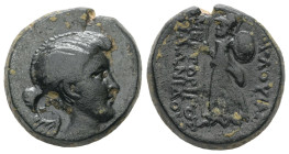 Phrygia, Eumeneia (as Fulvia). Fulvia, first wife of Mark Antony. Circa 41-40 BC. AE. 8.26 g. - 19.85 mm. Zmertorix, the son of Philonides, magistrate...