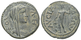Phrygia, Lysias. Pseudo-autonomous. Time of Gordian III. AD. 238-244. AE. 5.64 g. - 22.33 mm.
Obv.: ΒΟΥΛΗ. Veiled and draped bust of the Boule, right....