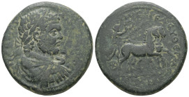 Pontus, Amisus. Caracalla, AD. 198-217. AE Medallion. 35.60 g. - 37.30 mm. Dated CY 245 (AD. 213/14).
Obv.: ΑΥ ΚΑ Μ ΑΥΡ ΑΝΤΩΝΙΝΟϹ. Laureate, draped a...