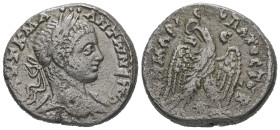 Syria, Seleucis and Pieria. Elagabalus, AD. 218-222. AR, Tetradrachm. 13.03 g. - 26.69 mm. Antioch.
Obv.: ΑΥΤ Κ Μ Α ΑΝΤωΝΕΙΝΟϹ ϹΕΒ. Laureate head of E...
