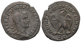 Syria, Seleucis and Pieria. Trebonianus Gallus, AD. 251-253. Bl Tetradrachm. 11.00 g. - 27.36 mm. Antioch, 2nd issue, 7th officina. 
Obv.: AYTK K Γ OY...