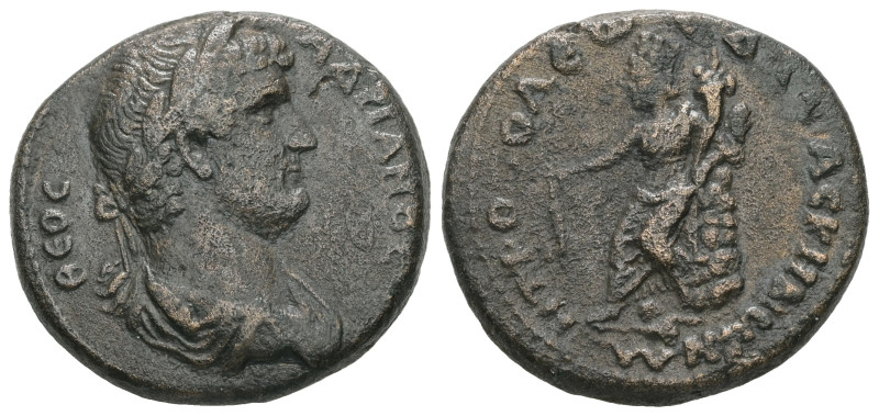 Syria, Damascus. Hadrian, AD. 117-138. AE. 10.43 g. - 24.10 mm.
Obv.: ΘΕΟϹ ΑΔΡΙΑ...