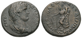 Syria, Damascus. Hadrian, AD. 117-138. AE. 10.43 g. - 24.10 mm.
Obv.: ΘΕΟϹ ΑΔΡΙΑΝΟϹ. Laureate-headed bust of the deified Hadrian wearing cuirass and p...