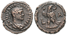 Egypt, Alexandria. Maximianus, AD. 285-305. Bl Tetradrachm. 8.97 g. - 20.31 mm. Dated RY 1 = (AD 285/6).
Obv.: Α Κ ΜΑ ΟΥΑ ΜΑΞΙΜΙΑΝΟϹ ϹΕΒ. Laureate, dr...