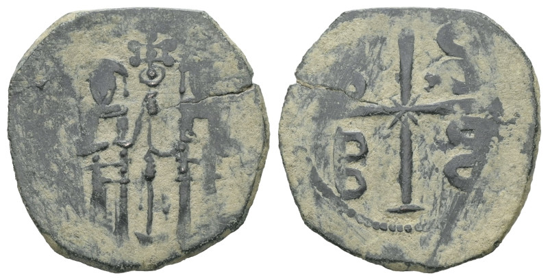 Andronicus II Palaeologus and Michael IX, AD. 1282-1328. AE Assarion. 2.45 g. - ...
