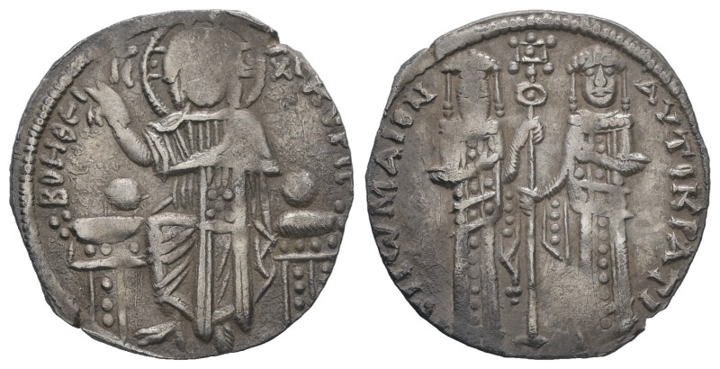 Andronicus II Palaeologus and Michael IX, AD. 1282-1328. AR Basilikon. 1.81 g. -...