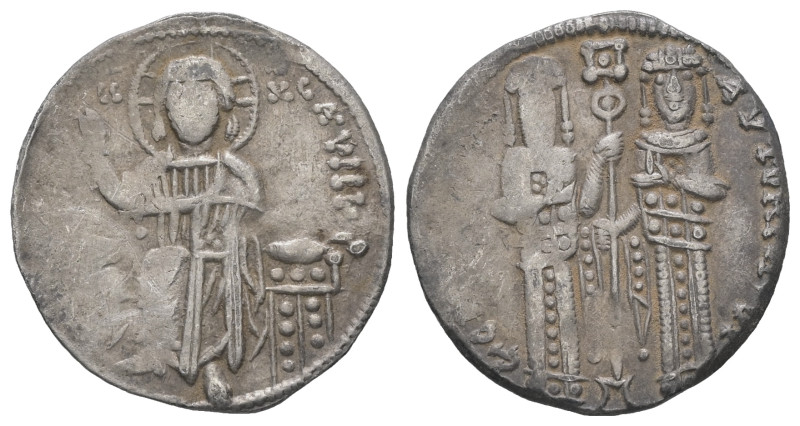 Andronicus II Palaeologus and Michael IX, AD. 1282-1328. AR Basilikon. 2.15 g. -...