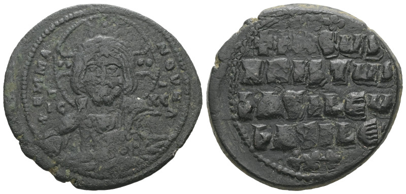 Anonymous Follis, Class A2. Basil II and Constantine VIII, AD. 976-1025. AE Foll...