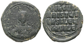 Anonymous Follis, Class A2. Basil II and Constantine VIII, AD. 976-1025. AE Follis. 13.00 g. - 28.85 mm. Constantinople.
Obv.: +ЄMMA- NOЧHΛ / IC-XC. N...
