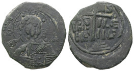 Anonymous Follis, Class B. Romanus III, AD. 1028-1034. AE Follis. 11.03 g. - 27.98 mm. Constantinople.
Obv.: + EMMA-[NOV]HΛ / IC-XC. Bust of Christ fa...