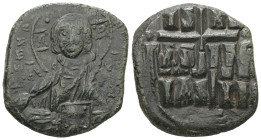 Anonymous Follis, Class B. Romanus III, AD. 1028-1034. AE Follis. 9.41 g. - 30.41 mm. Constantinople.
Obv.: + EMMA-[NOVHΛ] / IC-X[C]. Bust of Christ f...