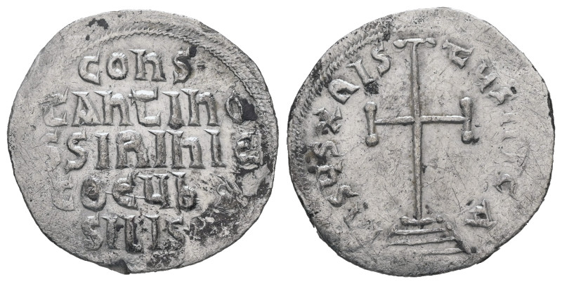 Constantine VI and Irene, AD. 780-797. AR Miliaresion. 2.14 g. - 20.75 mm. Const...