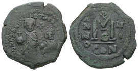 Heraclius and Heraclius Constantine, AD. 610-641. AE Follis. 12.02 g. - 31.35 mm. Constantinople. 
Obv.: dd NN hERACL[IVS] ET hERA CO[N]. Heraclius on...