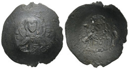 John II Comnenus, AD. 1118-1143. AE Aspron Trachy. 2.94 g. - 28.91 mm. Constantinople.
Obv.: [IC-XC] to left and right of Christ, nimbate, bust facing...