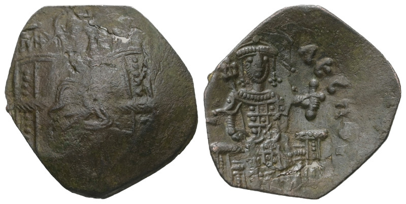 Latin Rulers of Constantinople. AD. 1204-1261. AE Trachy. 1.25 g. - 22.85 mm. Co...