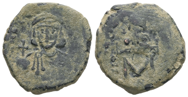 Leo III and Constantine V, AD. 717-741. AE Follis. 5.83 g. - 21.84 mm. Constanti...