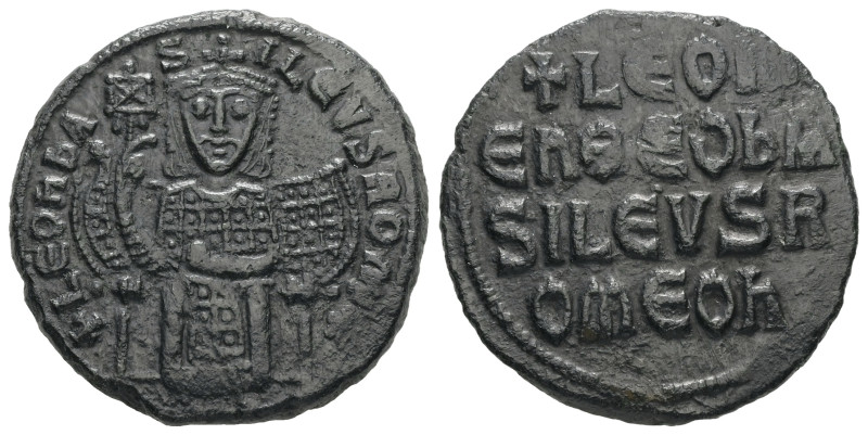 Leo VI the Wise, AD. 886-912. AE Follis. 6.64 g. - 25.43 mm. Constantinople.
Obv...