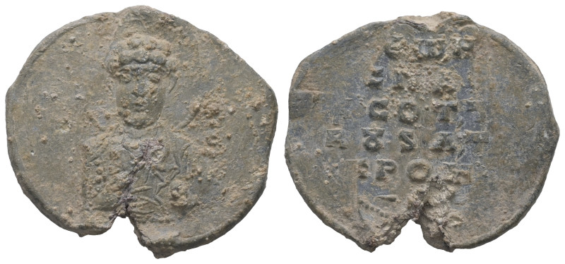 PB Byzantine seal (AD 11th century)
Weight: 8.02 g.
Diameter: 27.65 mm.