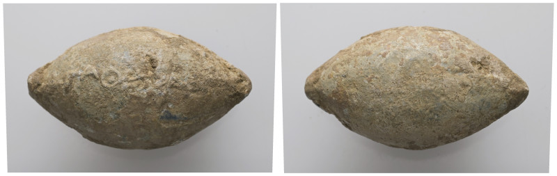 PB Greek sling bullet (c. 4th–1st century BC).
A sling bullet with the inscripti...
