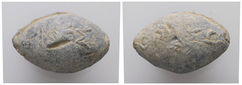 PB Greek sling bullet (c. 4th–1st century BC).
Sling bullet with uncertain inscr...