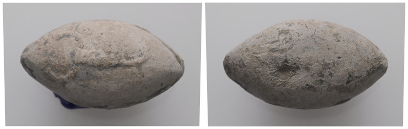 PB Greek sling bullet. Thrace (c. 4th–1st century BC).
Sling bullet is with an i...
