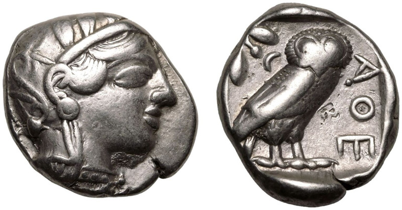 ANCIENT GREECE. ATTICA, ATHENS. 
Silver Tetradrachm, circa 454-404 BC. 
Obv: h...